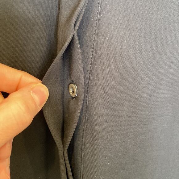 Ann Taylor Black Collared Half Button Down Midi Shirt Dress NWT Sz M Rayon - Picture 4 of 12